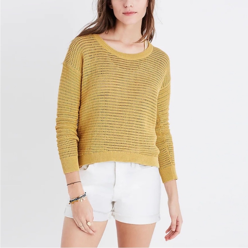 Madewell Mustard Yellow Crew Neck Sweater